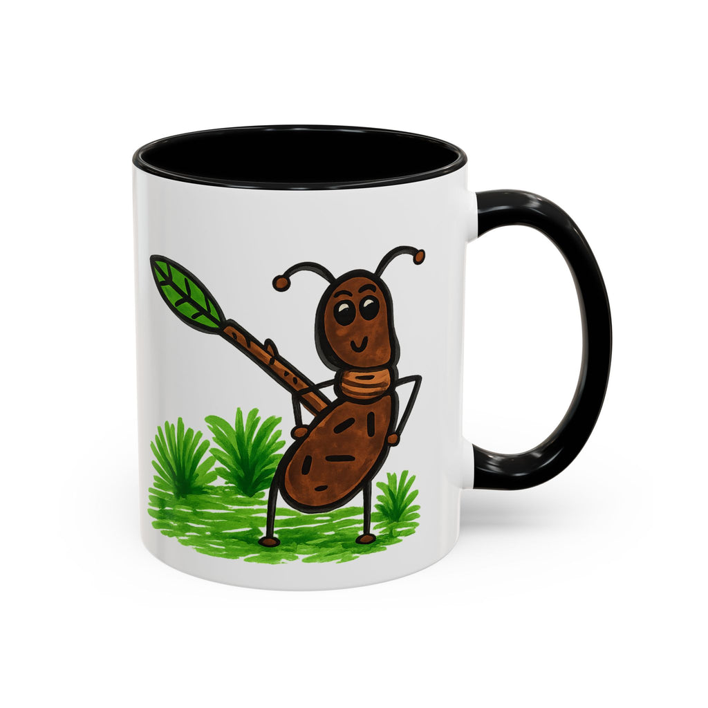 Hand-Drawn Dancing Ant Illustration Mug | Accent Coffee Mug