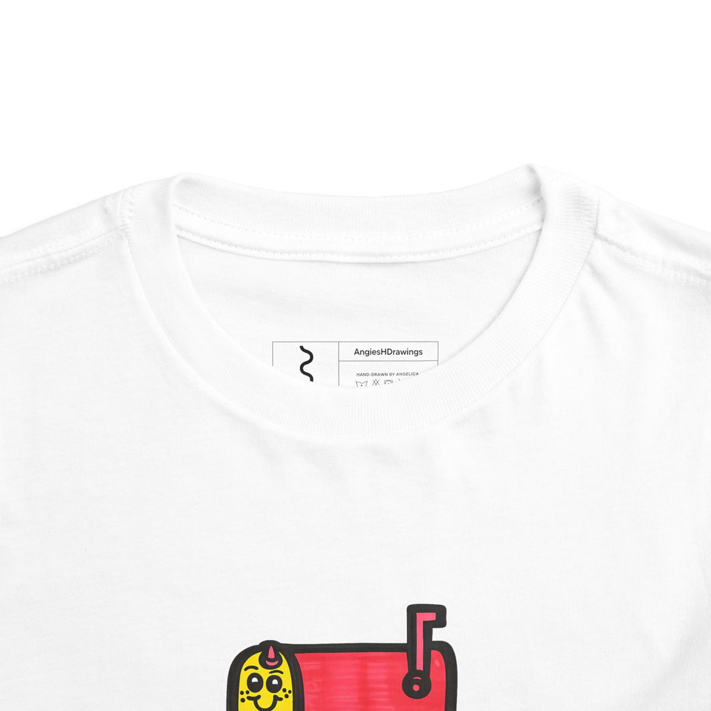 Hand-Drawn Cute Pink Mailbox toddler tee | Kids Mailbox Shirt, Postal Theme