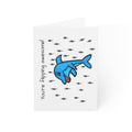Hand-Drawn Flipping Awesome Dolphin Greeting Card | Cute Blue Dolphin Illustration