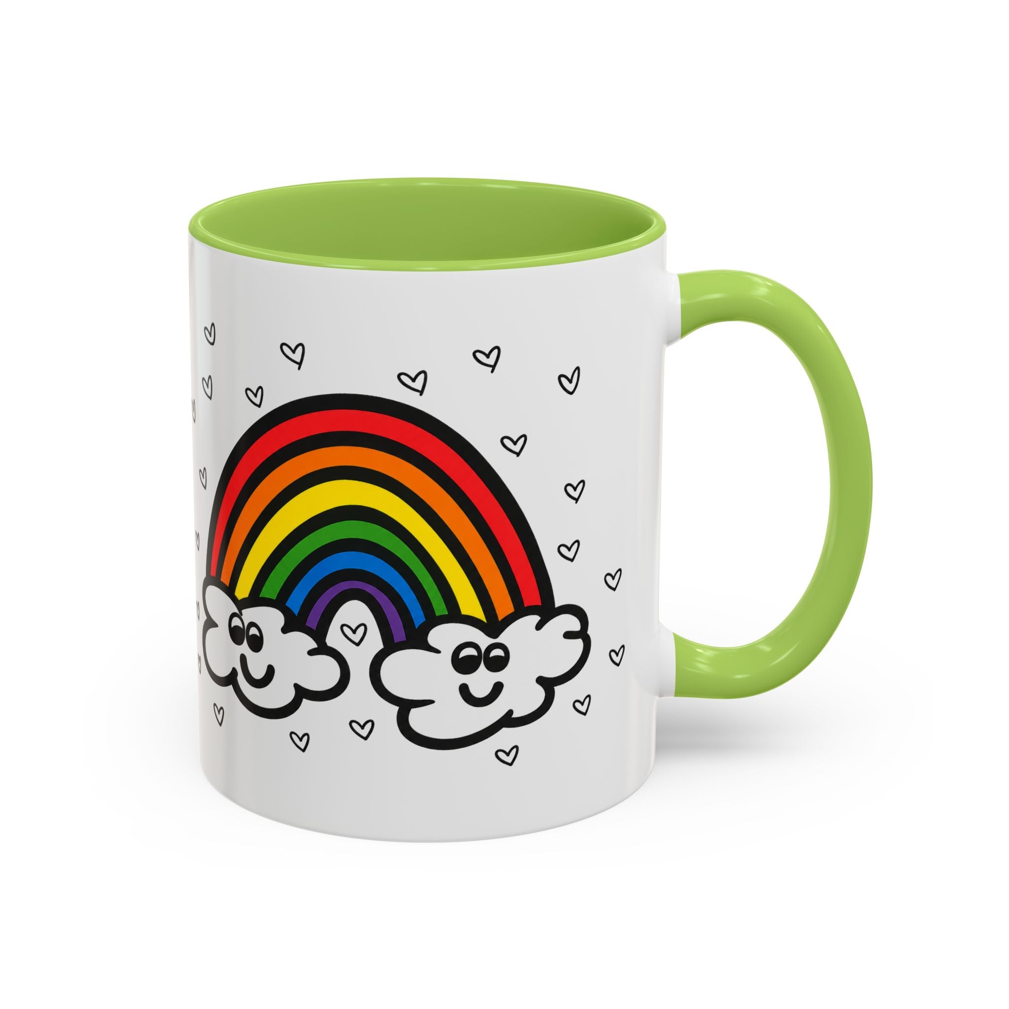 Hand-Drawn Smiling Rainbow Clouds mug | Accent Coffee Mug 11oz or 15oz