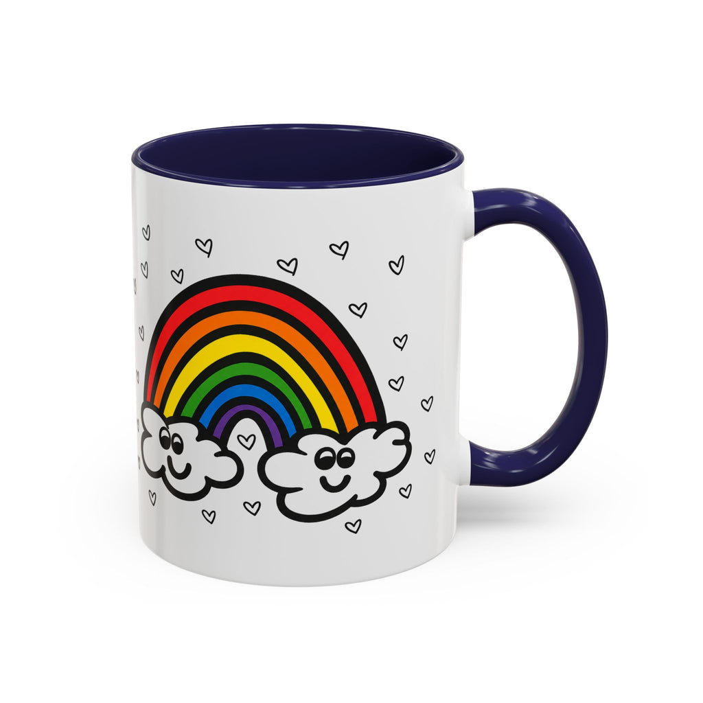 Hand-Drawn Smiling Rainbow Clouds mug | Accent Coffee Mug 11oz or 15oz