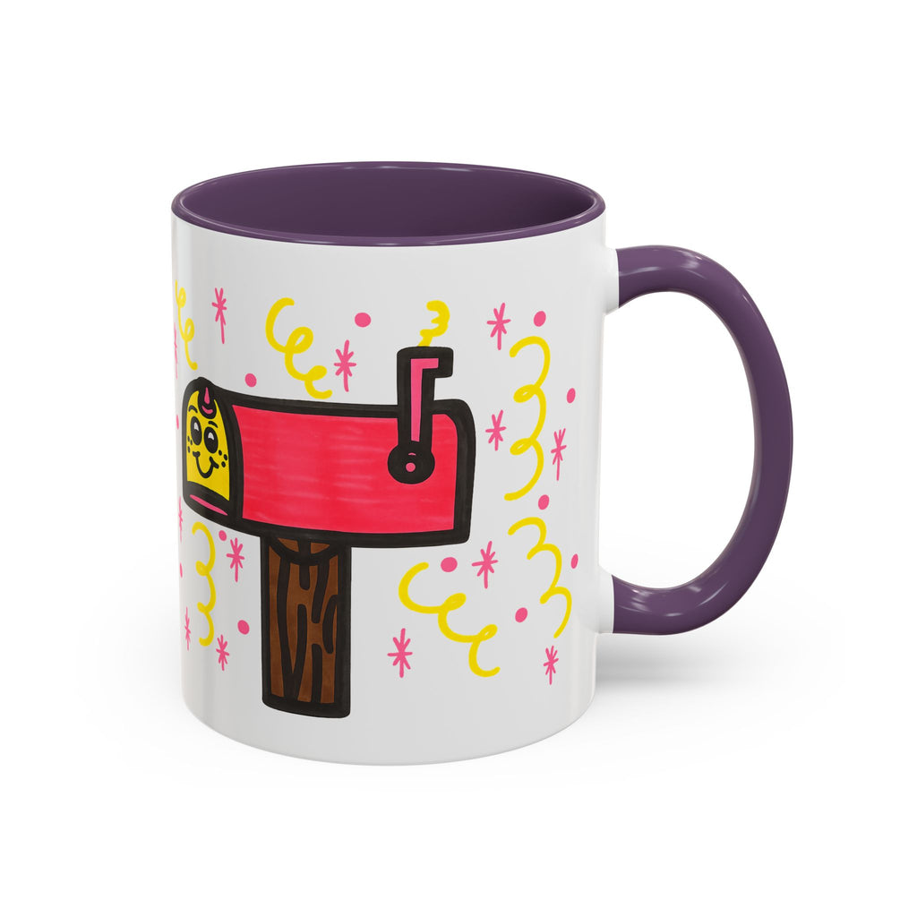 Hand-Drawn Cute Smiling Mailbox Mug | Accent Coffee Mug
