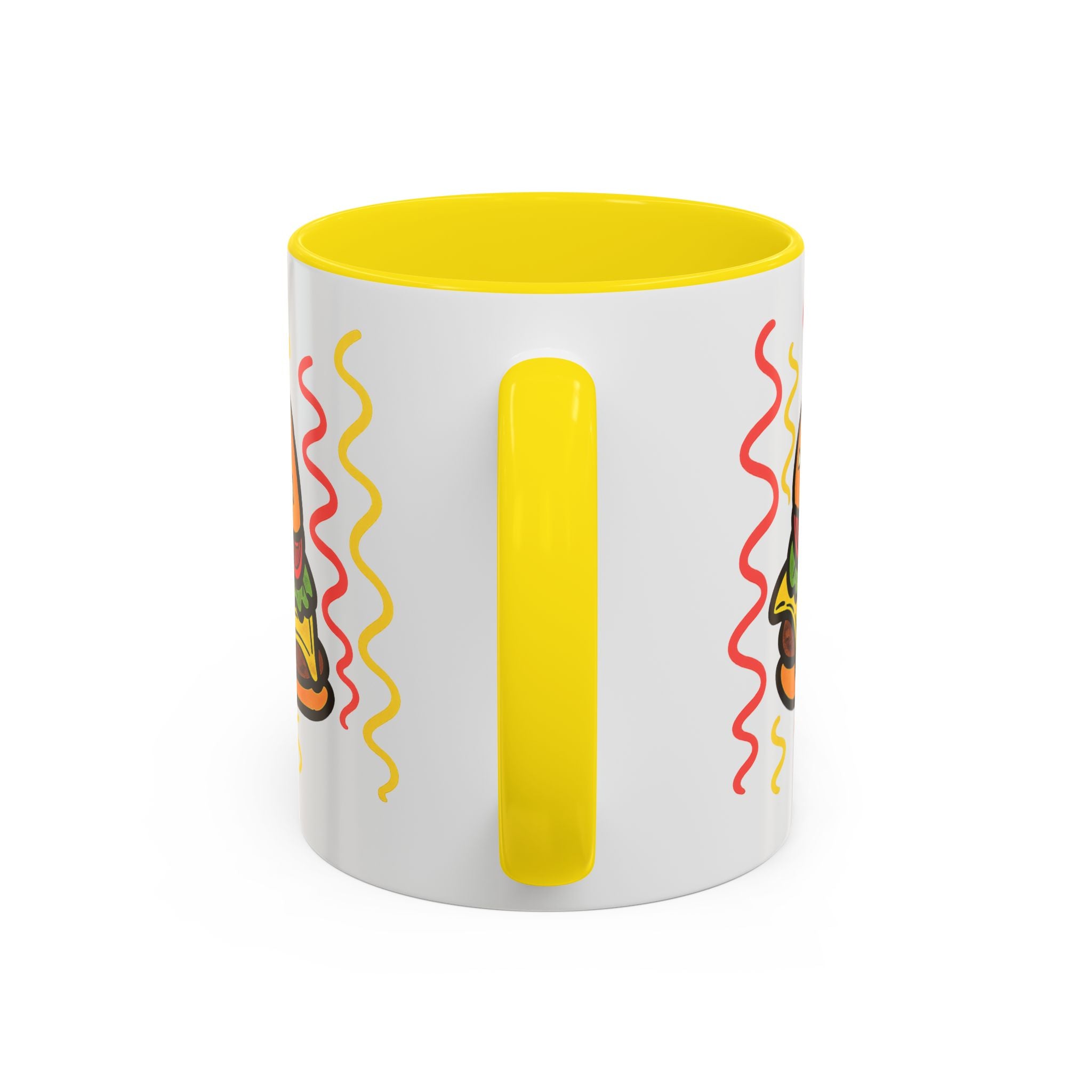 Hand-Drawn Cute Cheeseburger Cartoon Mug | Accent Coffee Mug 11oz 15oz