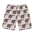 Hand-Drawn Cute Calico Cat Pattern Board Shorts | All-Over Print Swim Trunks