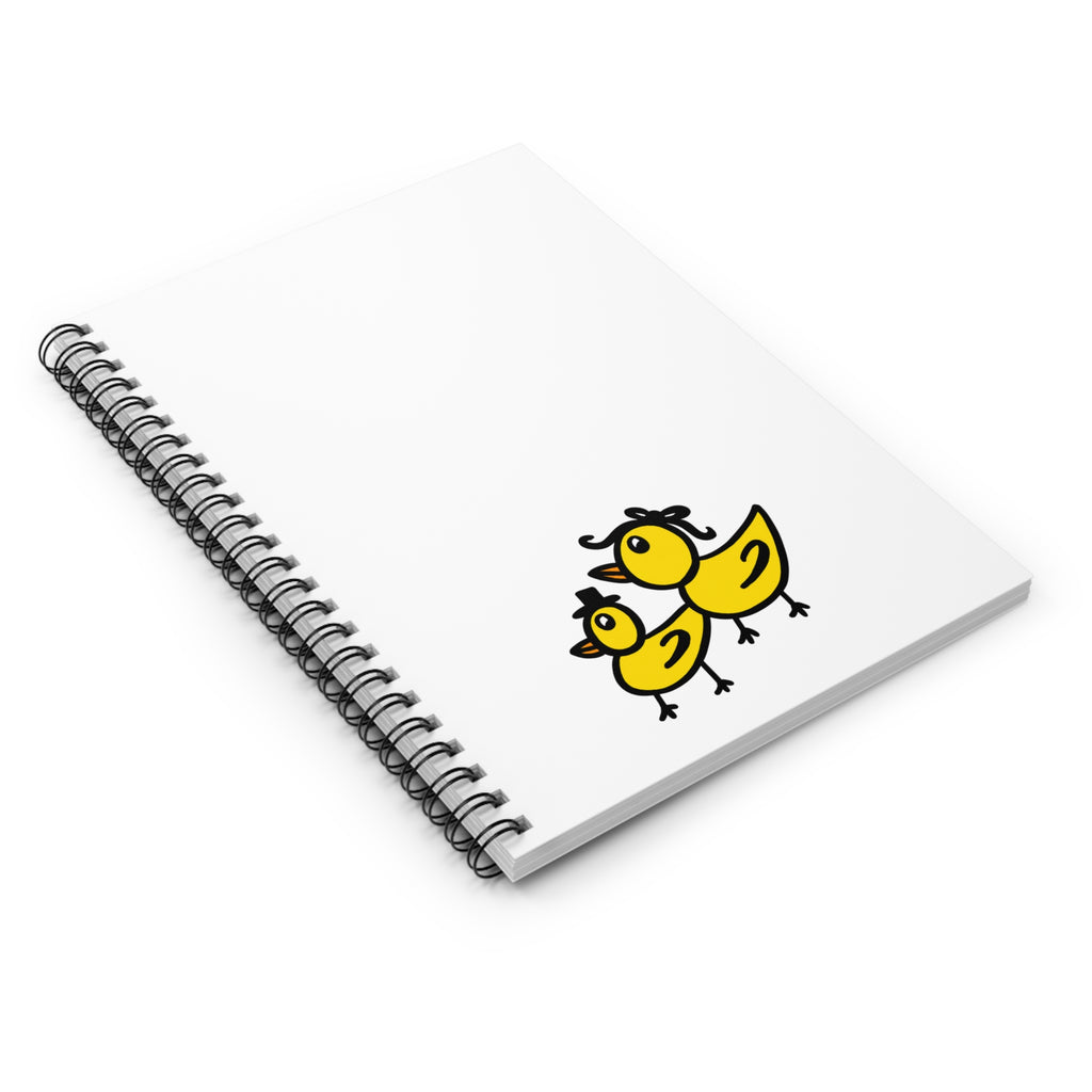 Hand-Drawn Yellow Ducklings spiral notebook | Ruled lined journal