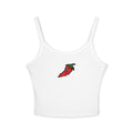 Hand-Drawn Red Hot Chili Pepper Spaghetti Strap Tank Top | Pepper Veggie Whimsical Art, Fitted Comfort