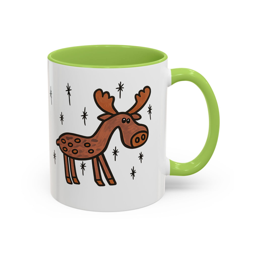 Hand-Drawn Retro Woodland Moose Mug | Accent Coffee Mug 11oz 15oz
