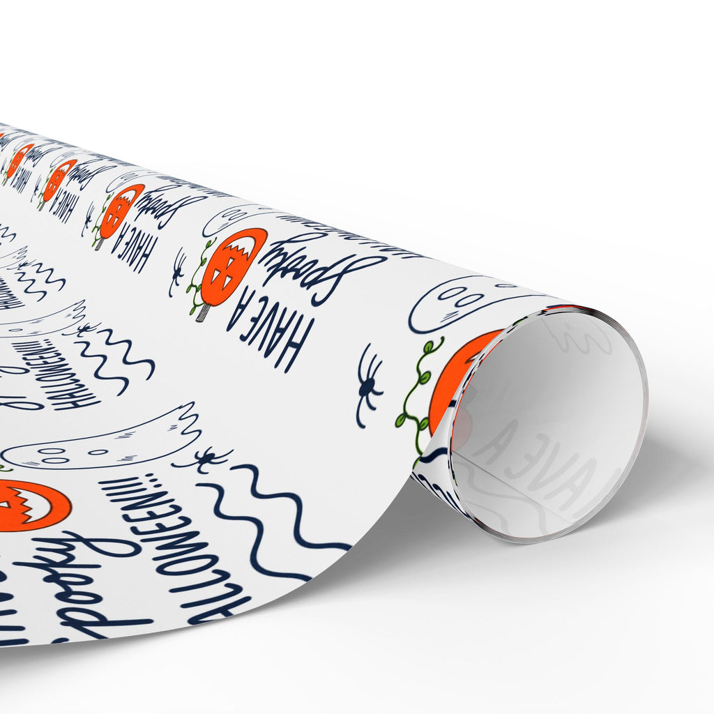 Hand-Drawn Have a Spooky Halloween Pattern Wrapping Papers | Pumpkin Ghosts, Trick or Treat
