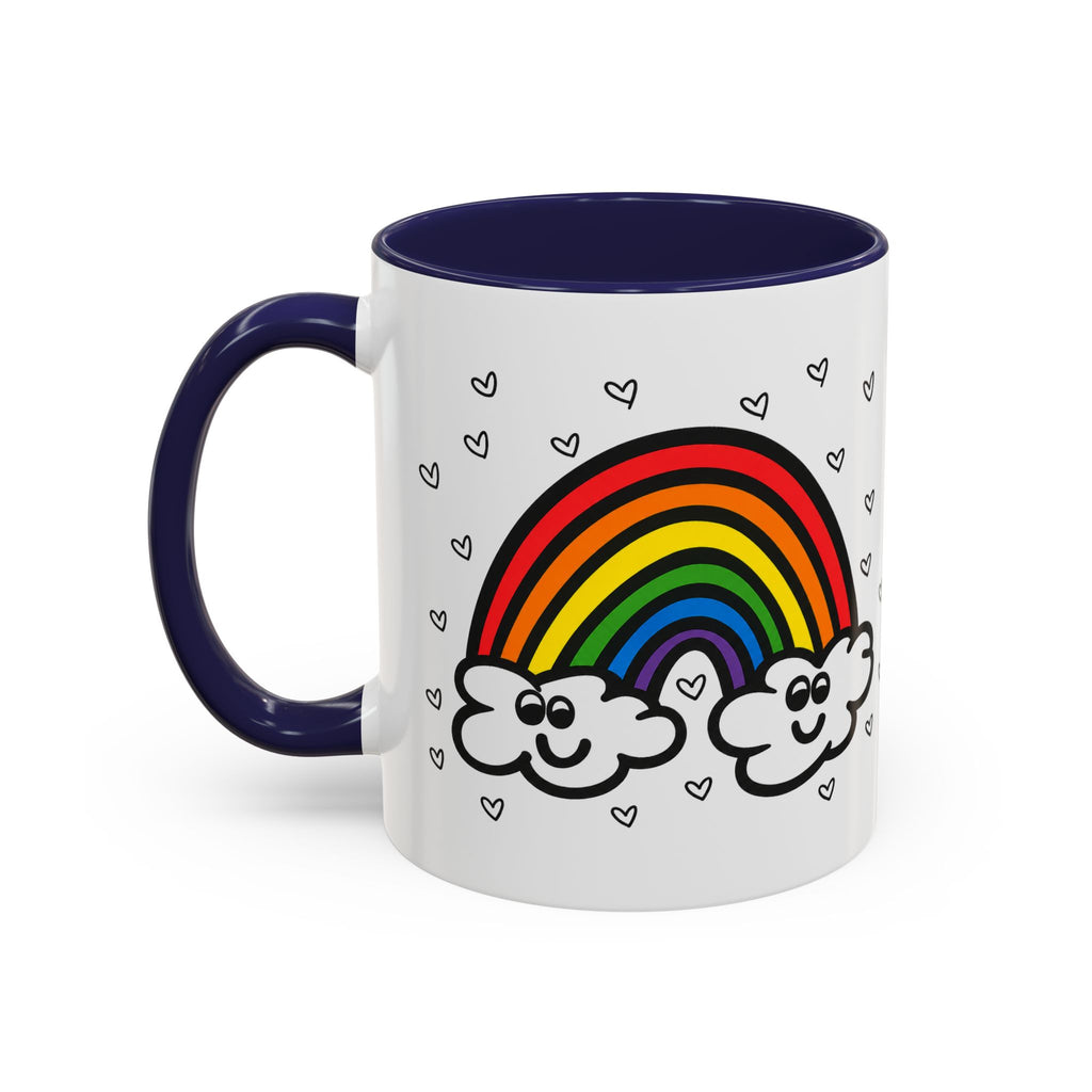 Hand-Drawn Smiling Rainbow Clouds mug | Accent Coffee Mug 11oz or 15oz