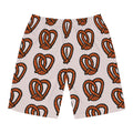 Hand-Drawn Orange and Brown Pretzel Pattern Board Shorts | All-Over Print