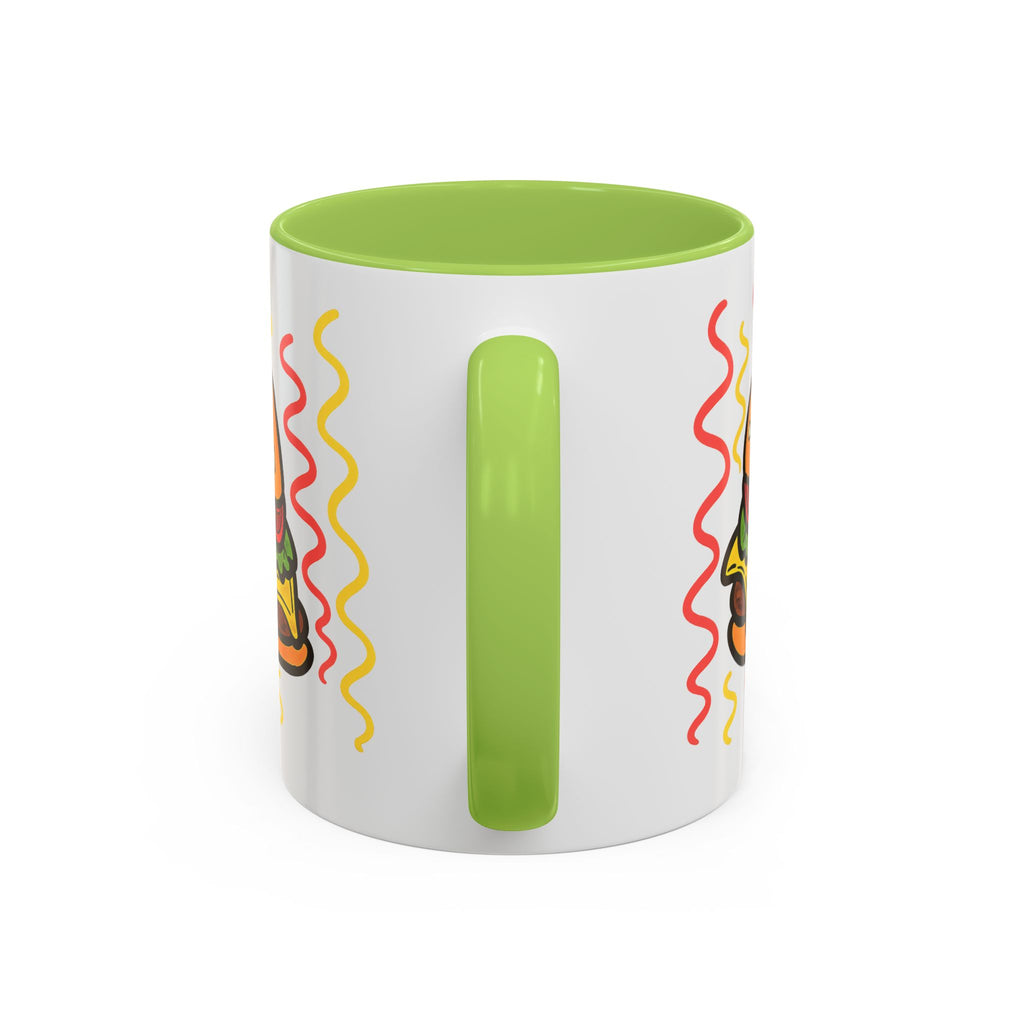 Hand-Drawn Cute Cheeseburger Cartoon Mug | Accent Coffee Mug 11oz 15oz