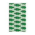 Hand-Drawn Green Crocodile Pattern Hand Towel | Cute Alligator Repeat Design