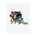 Hand-Drawn Patriotic Owl Couple Rolled Posters | Red White and Blue Owl Art
