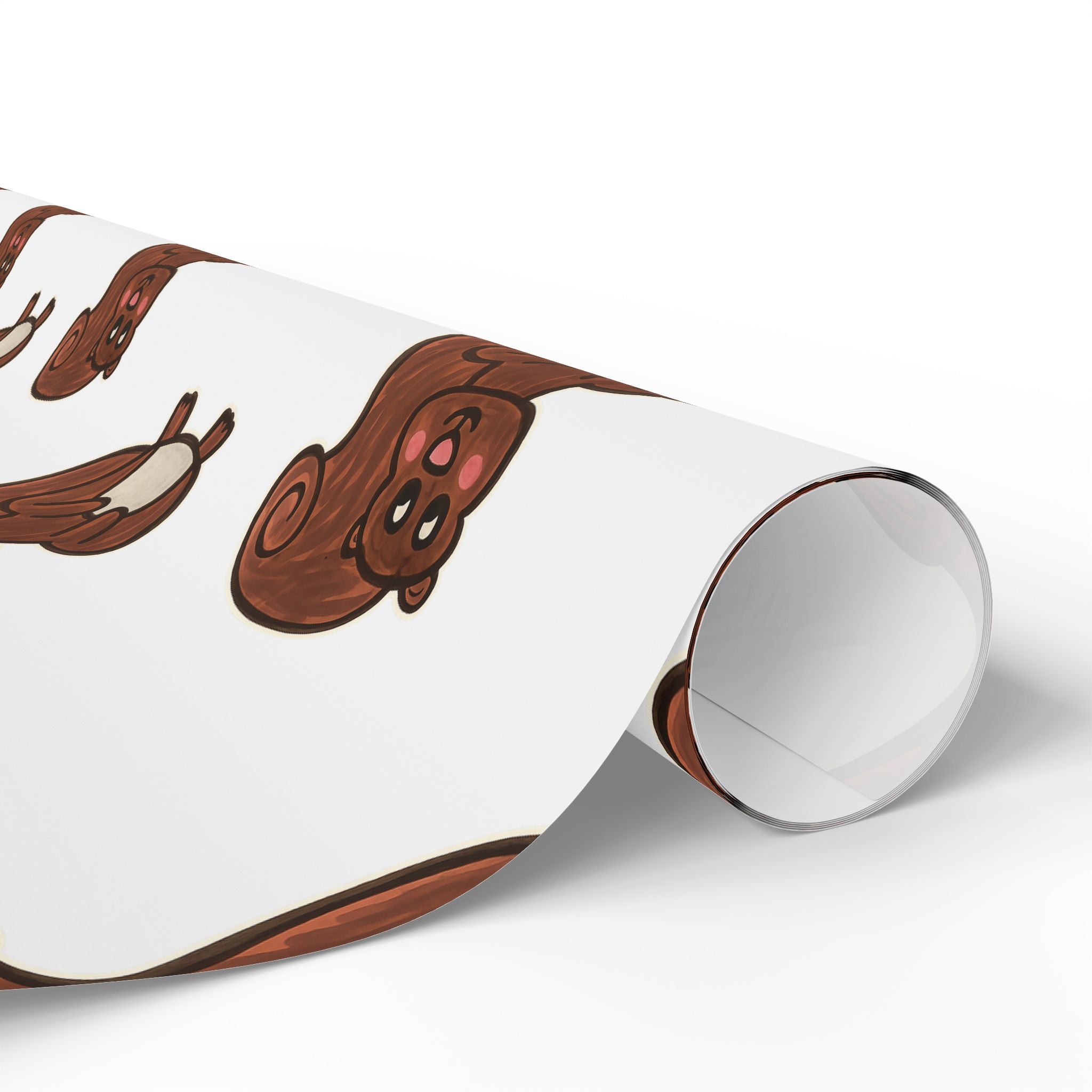 Hand-Drawn Cute Brown Squirrel Pattern Wrapping Paper | Repeat Animal Print