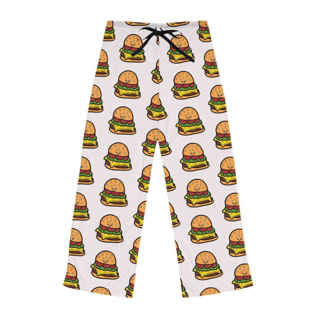 Hand-Drawn Cartoon Cheeseburger Pattern Pajama Pants | All-Over Print