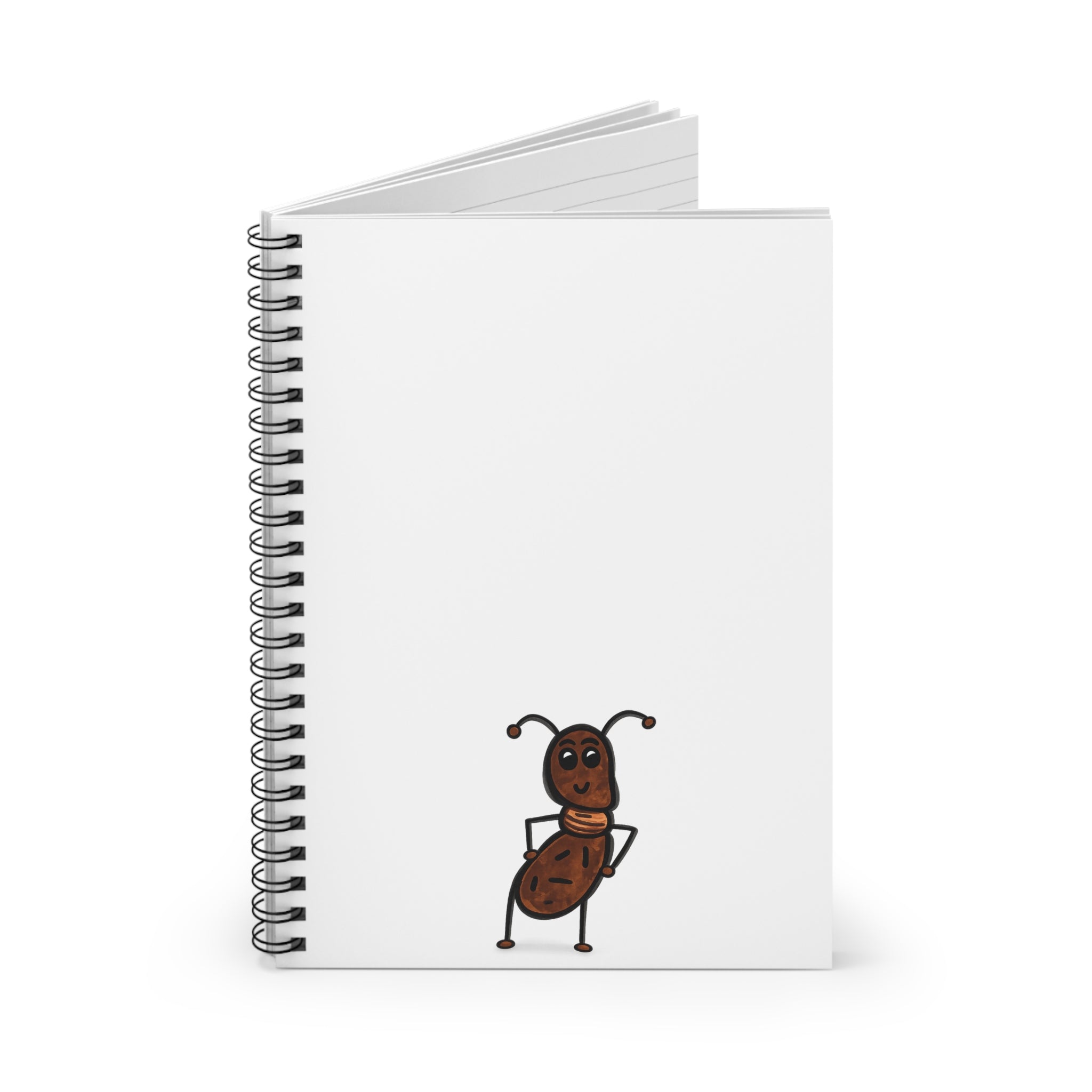 Hand-Drawn Smirking Ant Illustration Spiral Notebook | Ruled Journal