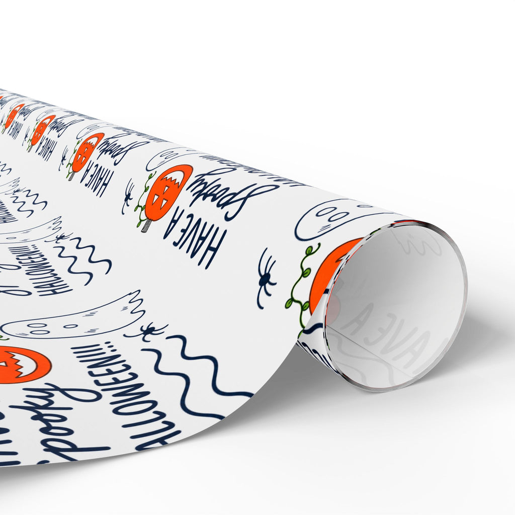 Hand-Drawn Have a Spooky Halloween Pattern Wrapping Papers | Pumpkin Ghosts, Trick or Treat