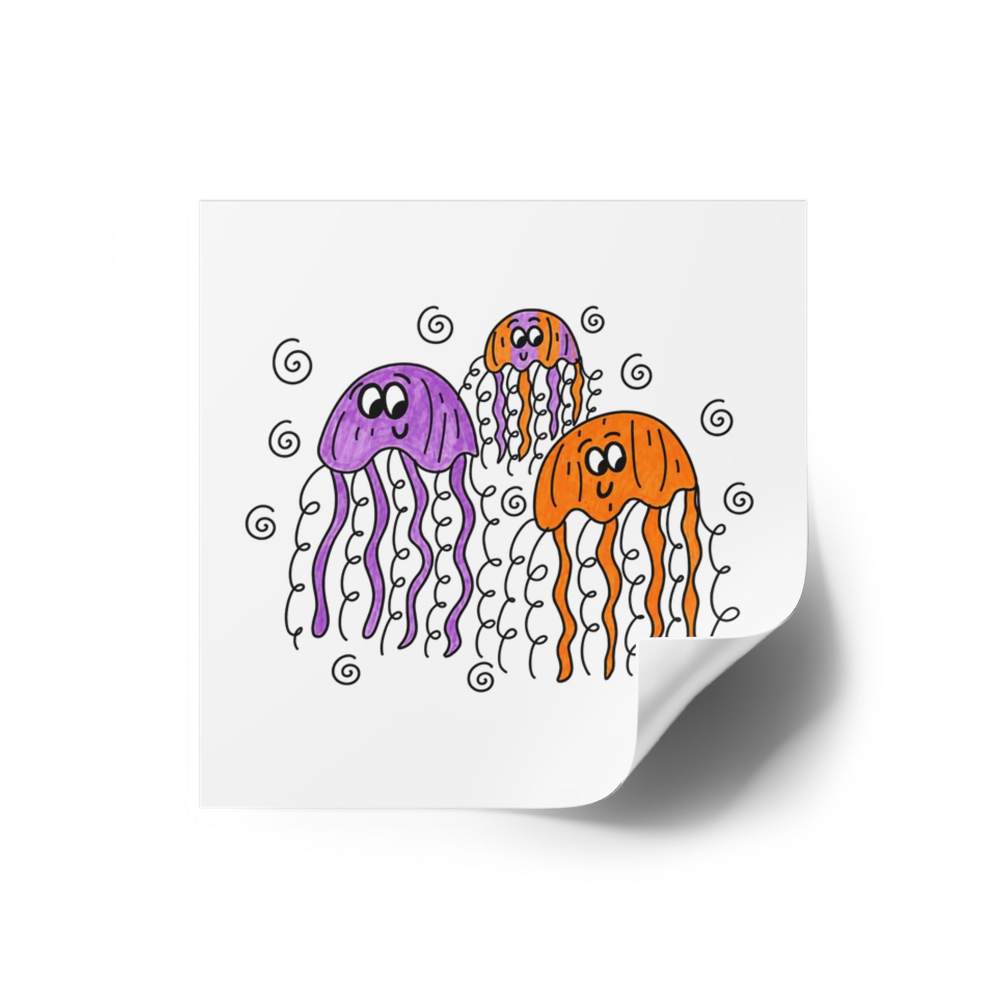 Cute Jellyfish Sticker, Hand Drawn Ocean Vinyl Sticker, Whimsical Coastal Sticker, Cute Sea Life Decal