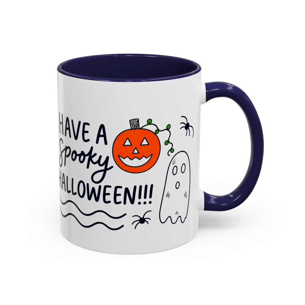 Hand-Drawn Spooky Halloween spiders ghost pumpkin Mug | Accent Coffee Mug 11oz 15oz