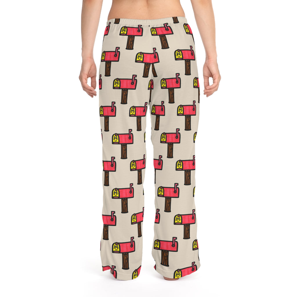 Hand-Drawn Retro Mailbox Pattern Pajama Pants | All-Over Print