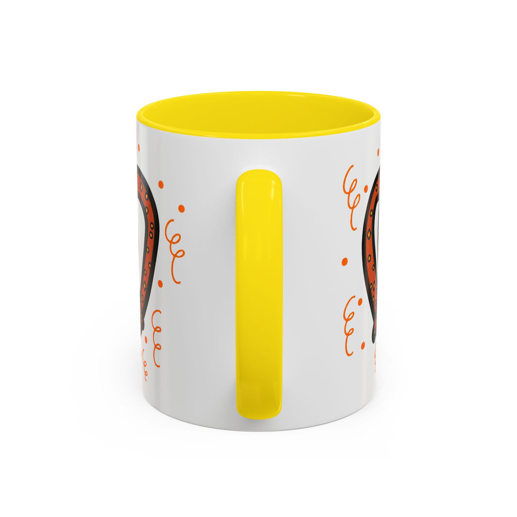 Hand-Drawn Orange Pattern Pretzel mug | Accent Coffee Mug 11oz 15oz