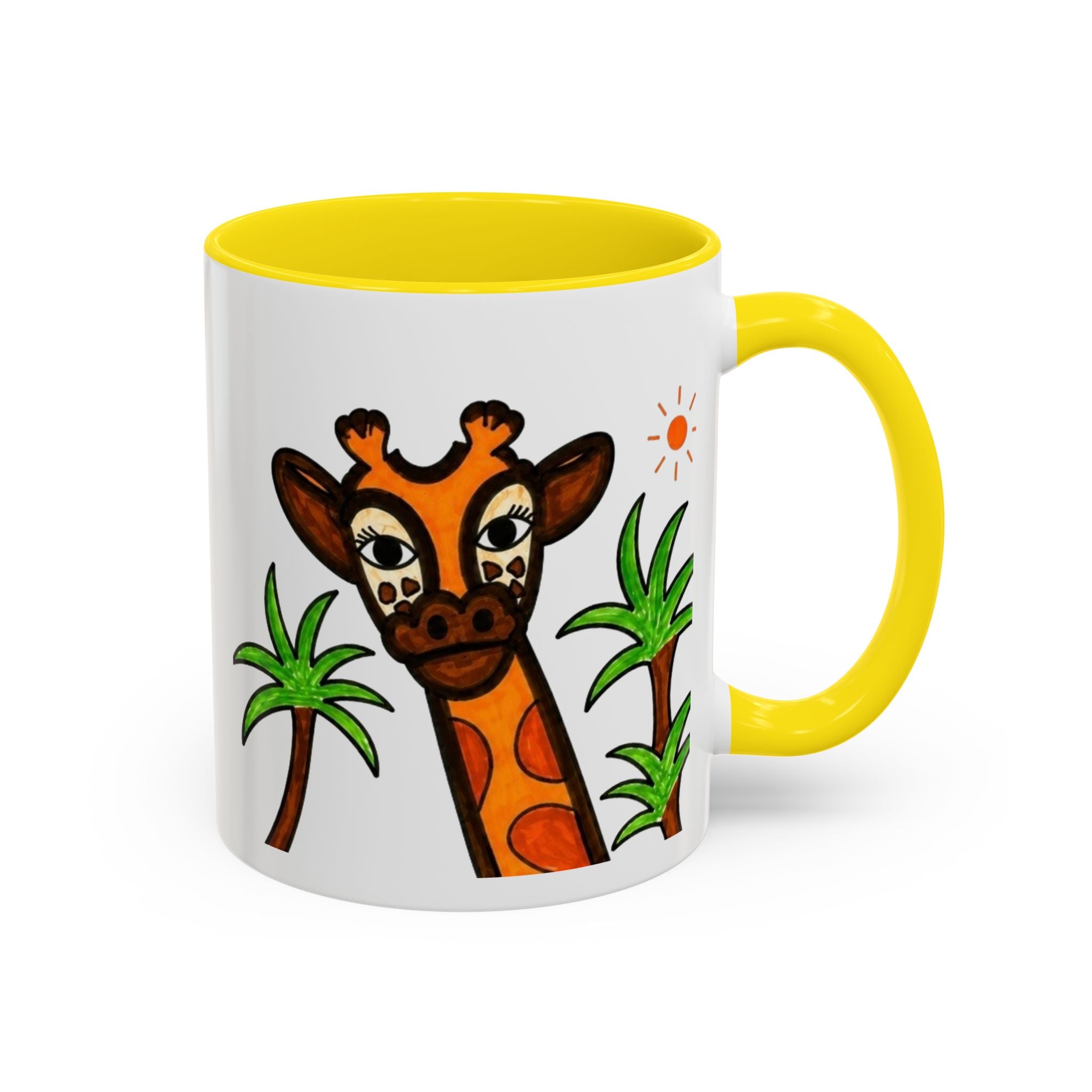 Hand-Drawn Peeking Giraffe Safari Mug | Accent Coffee Mug 11oz 15oz