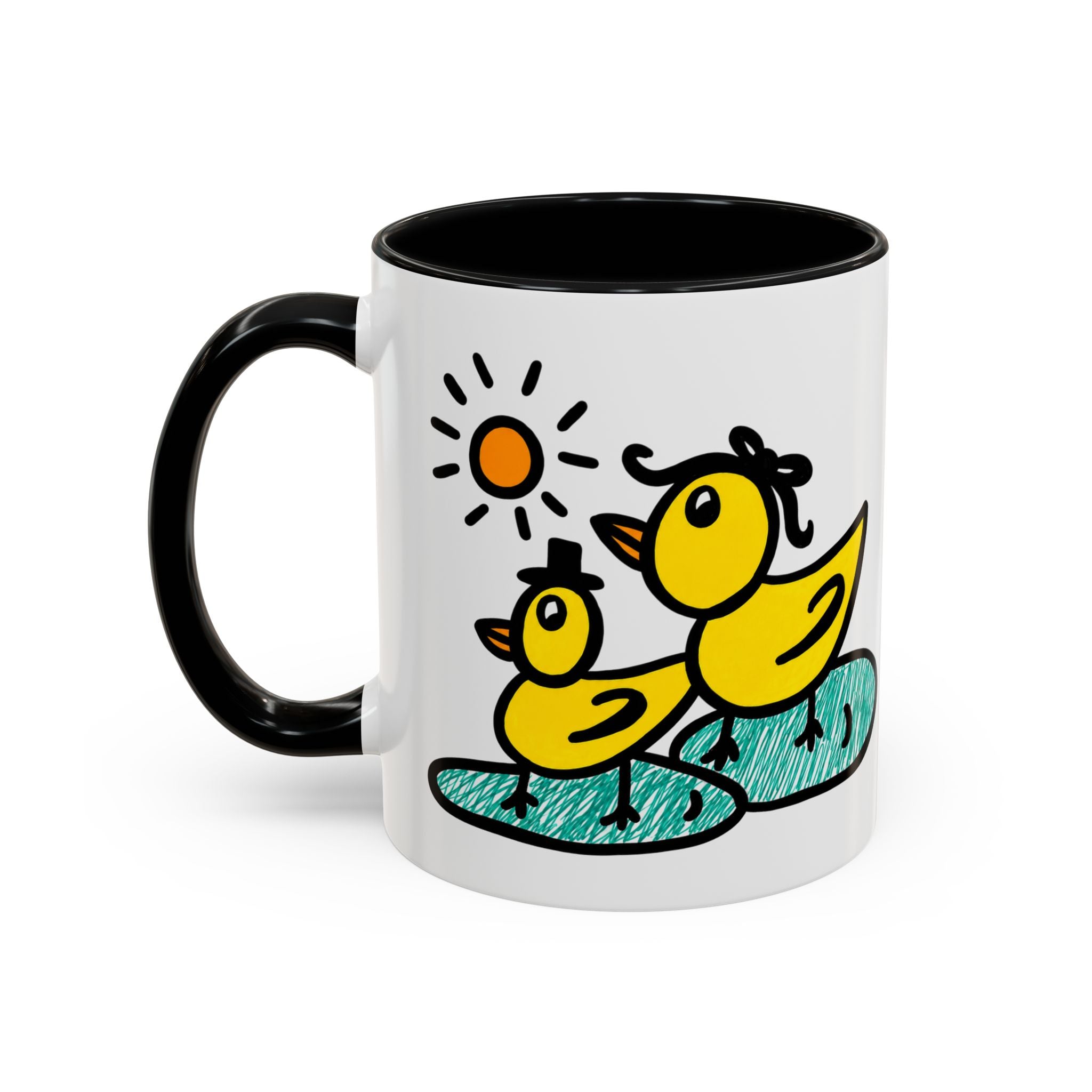 Hand-Drawn Cute Ducks in Pond Mug | Accent Coffee Mug 11oz 15oz