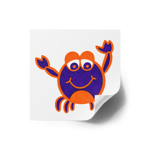 Cute Crab Sticker, Hand Drawn Coastal Vinyl Sticker, Whimsical Ocean Crab Decal, Cute Sea Life Sticker