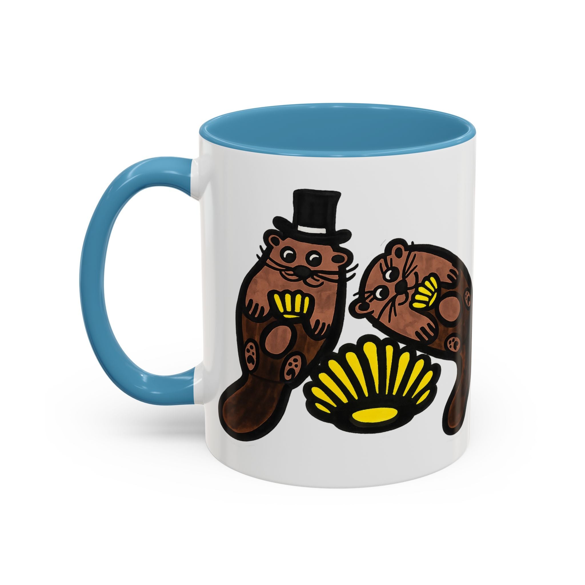 Otter with Top Hat and Shell Mug | Accent Coffee Cup