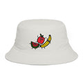 Hand-Drawn Happy Fruit Trio Bucket Hat | Watermelon Apple Banana