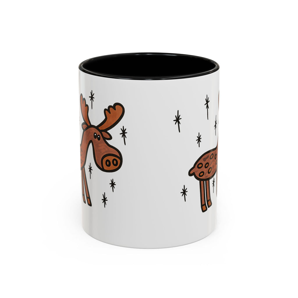 Hand-Drawn Retro Woodland Moose Mug | Accent Coffee Mug 11oz 15oz