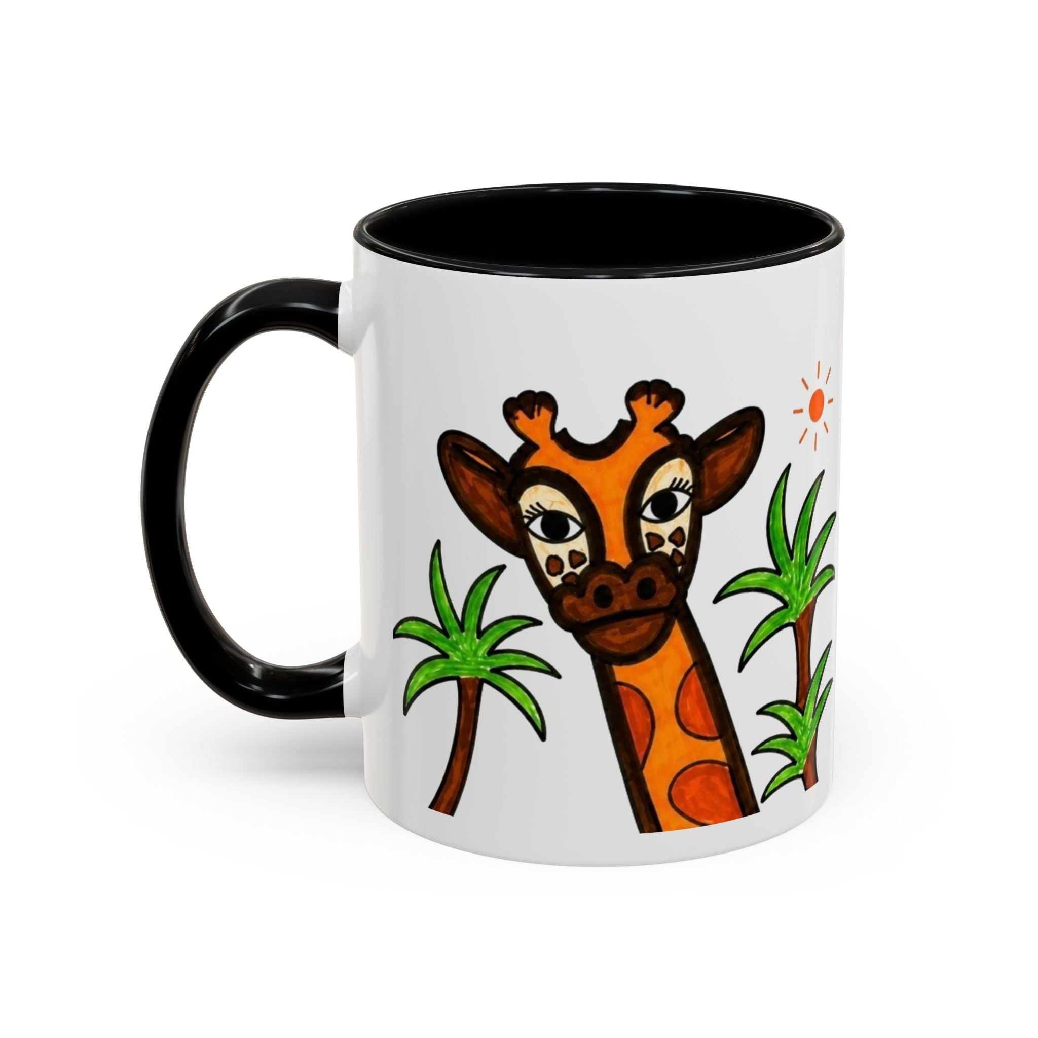 Hand-Drawn Peeking Giraffe Safari Mug | Accent Coffee Mug 11oz 15oz