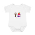 Hand-Drawn Ice Cream Cone and Cake Infant Bodysuit | Cute Sprinkles Dessert Baby Onesie