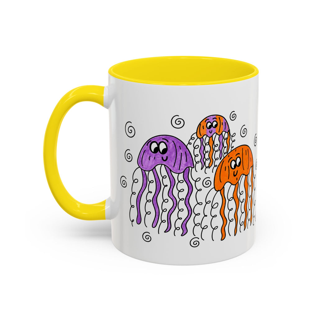 Hand-Drawn Cute Jellyfish Pattern Mug | Accent Coffee Mug 11oz or 15oz