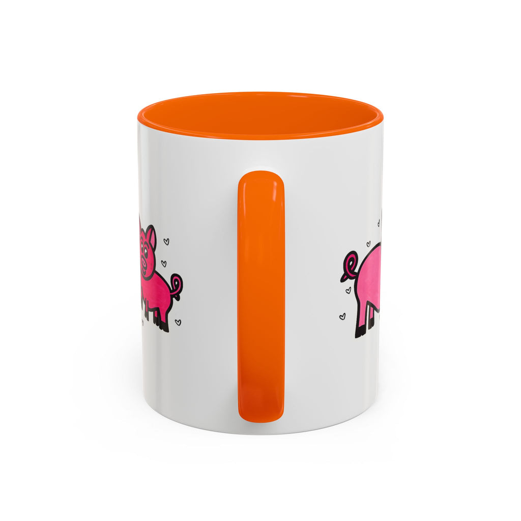 Hand-Drawn Pink Pig Pattern Mug | Accent Coffee Mug 11oz 15oz