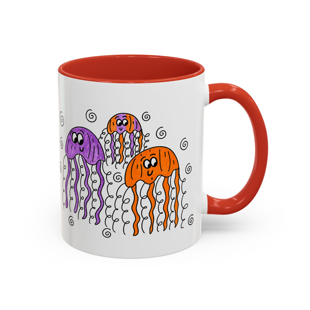 Hand-Drawn Cute Jellyfish Pattern Mug | Accent Coffee Mug 11oz or 15oz