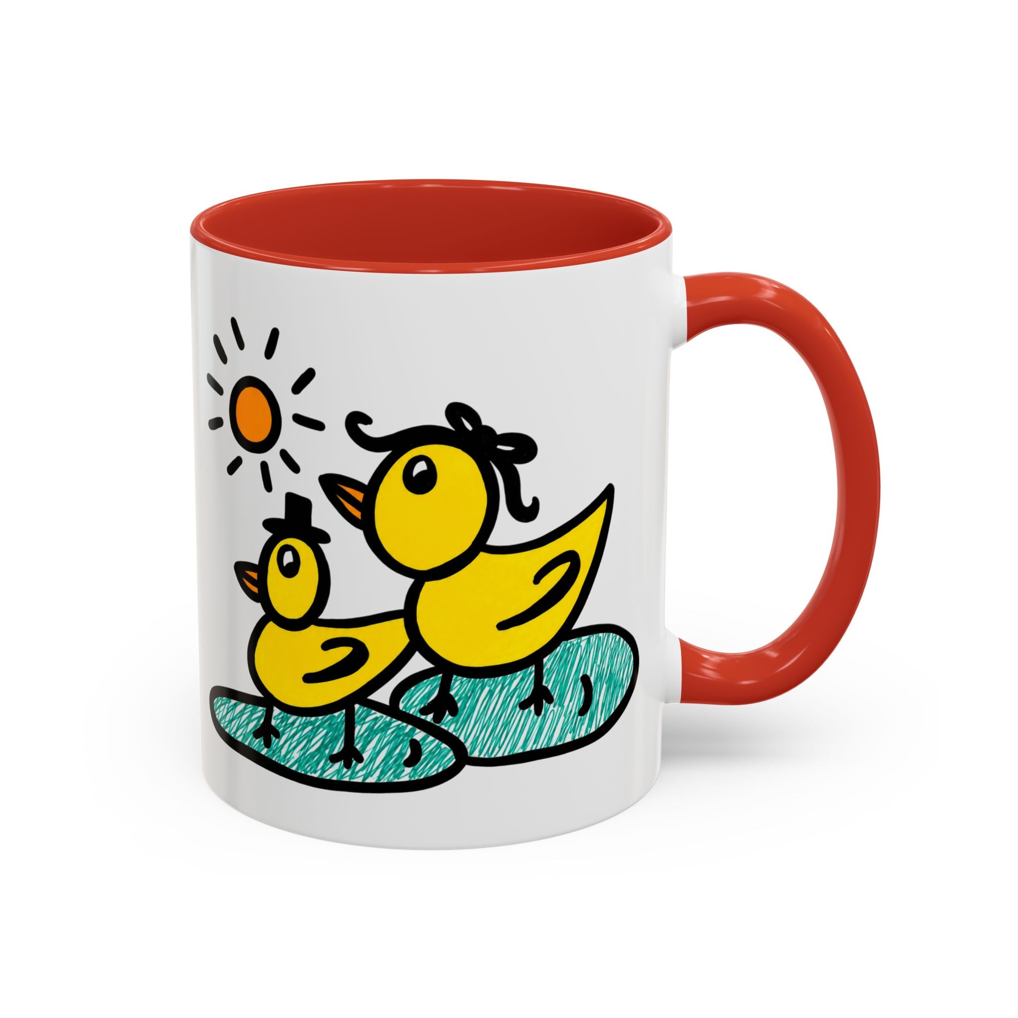 Hand-Drawn Cute Ducks in Pond Mug | Accent Coffee Mug 11oz 15oz