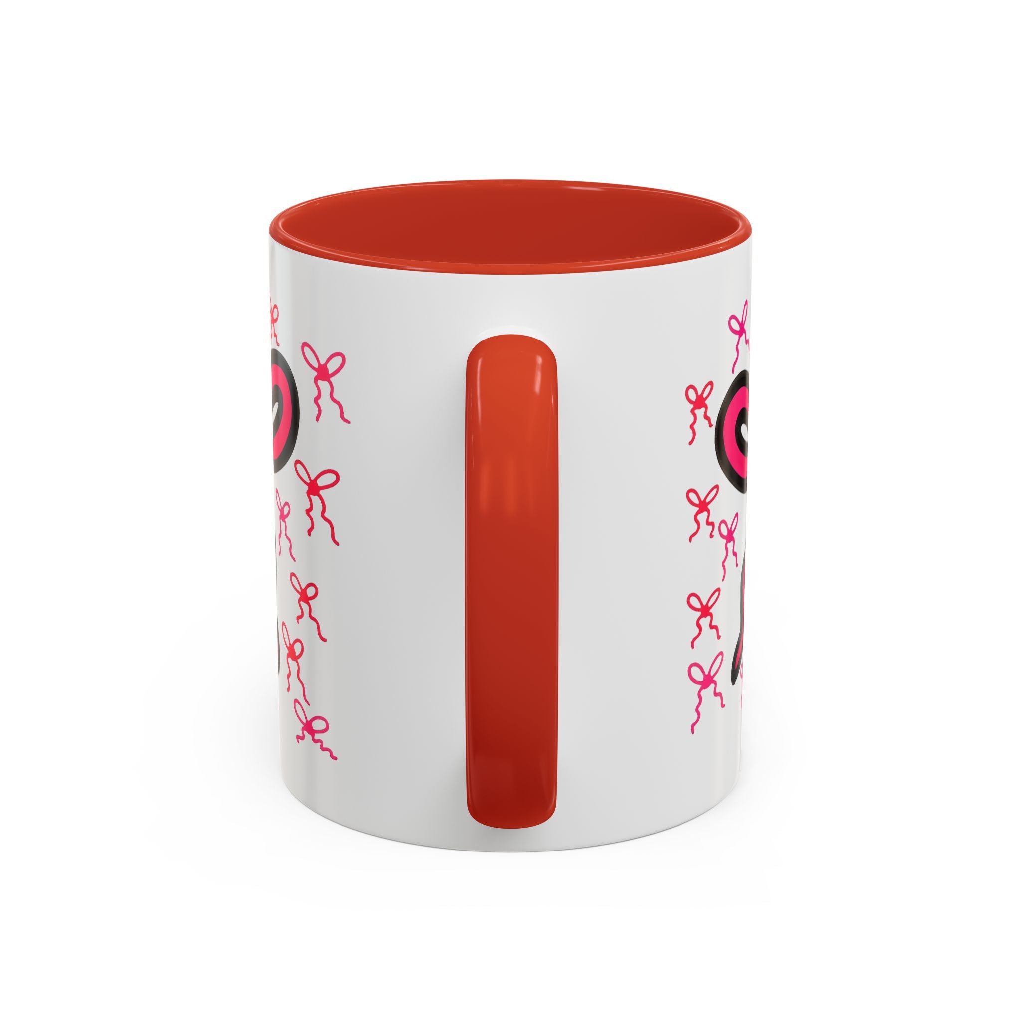Hand-Drawn Pink Bow Bunny Mug | Accent Coffee Mug