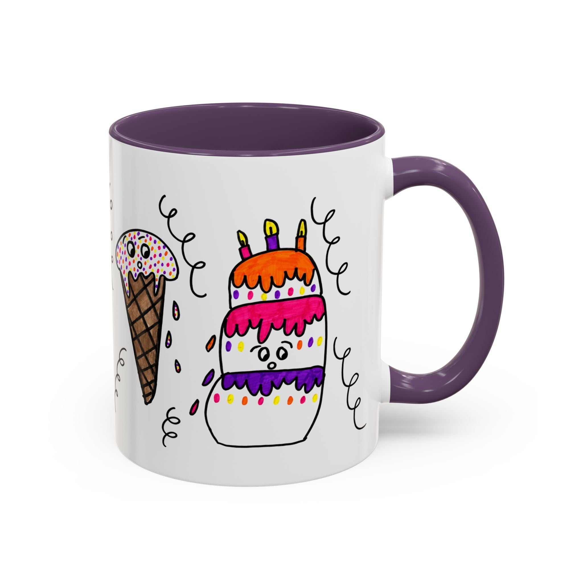 Hand-Drawn Cute Doodle Ice Cream & Cake Mug | Accent Coffee Mug