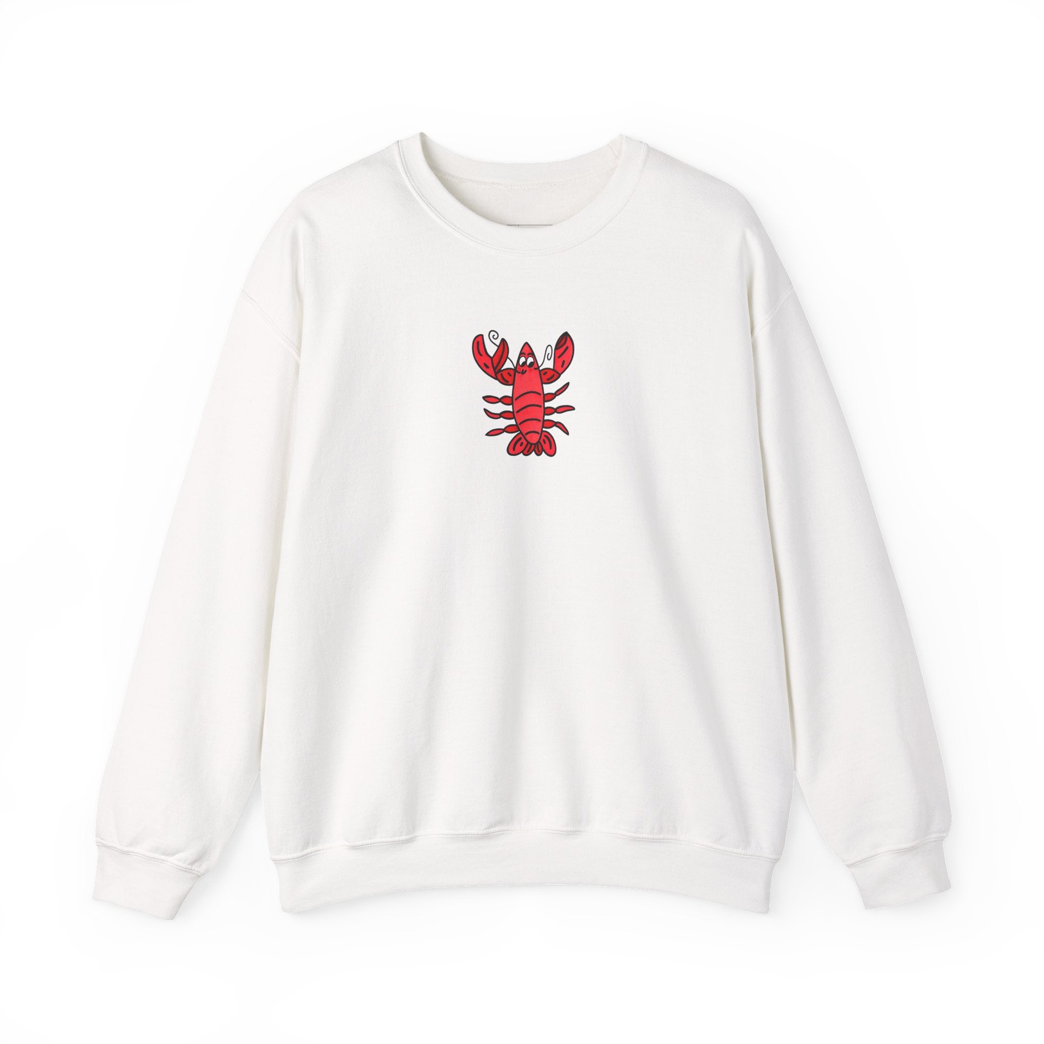 Hand-Drawn Red Lobster Illustration Sweatshirt | Minimal Lobster Seafood Shirt