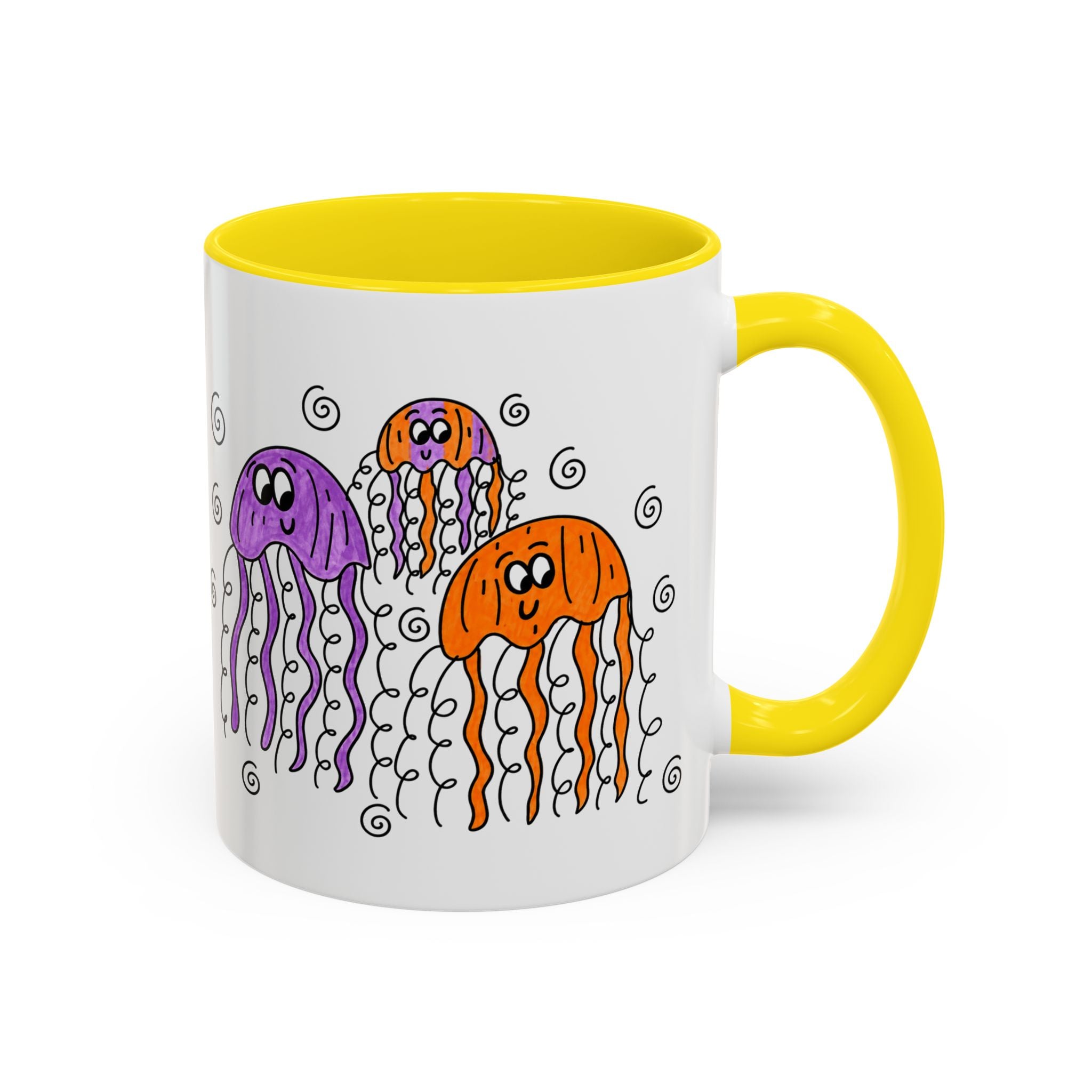 Hand-Drawn Cute Jellyfish Pattern Mug | Accent Coffee Mug 11oz or 15oz