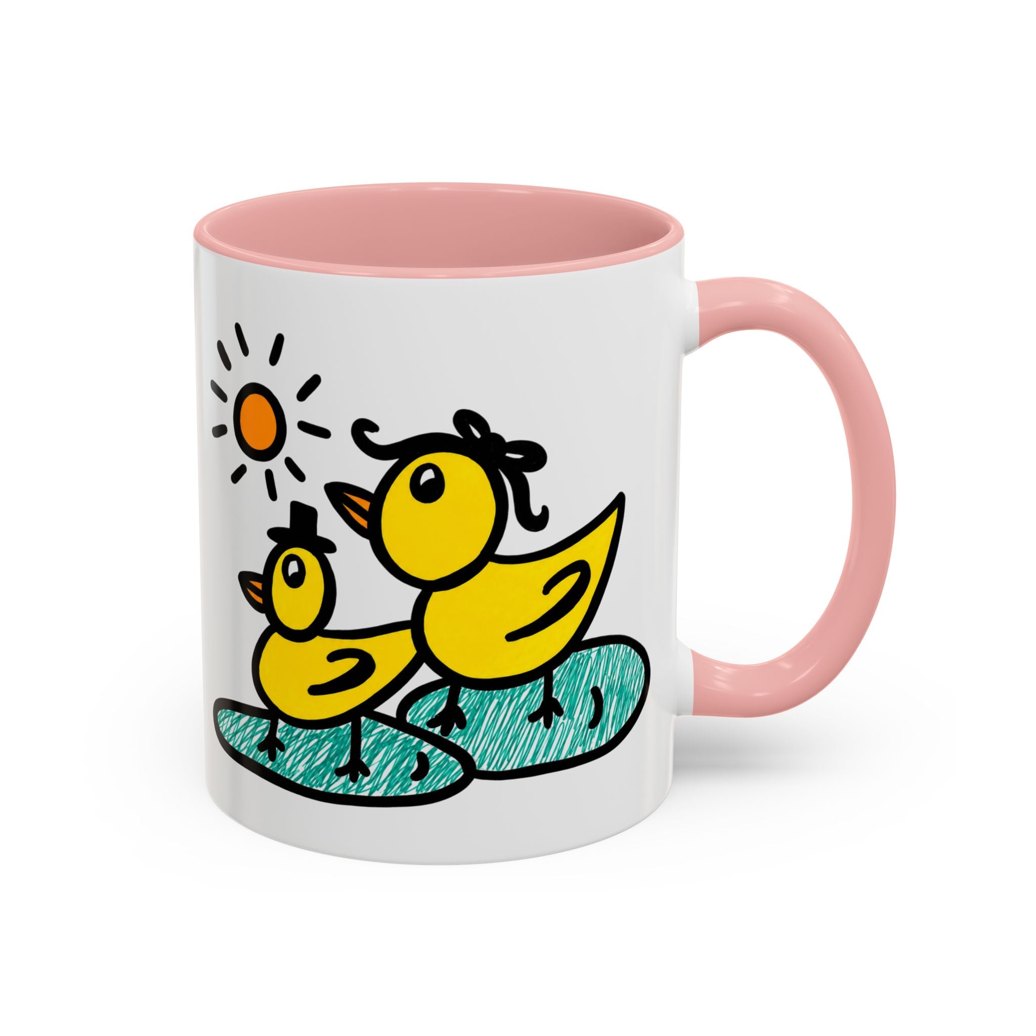 Hand-Drawn Cute Ducks in Pond Mug | Accent Coffee Mug 11oz 15oz