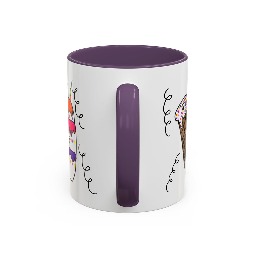 Hand-Drawn Cute Doodle Ice Cream & Cake Mug | Accent Coffee Mug