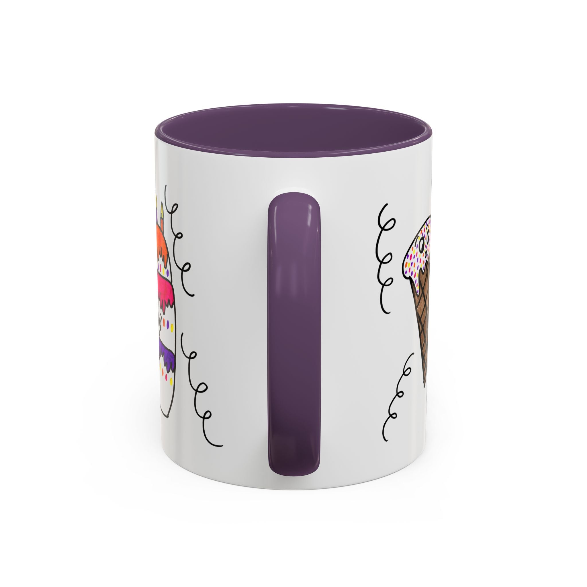 Hand-Drawn Cute Doodle Ice Cream & Cake Mug | Accent Coffee Mug