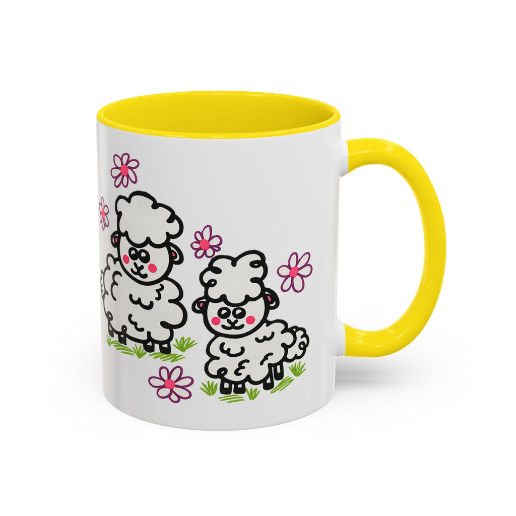Hand-Drawn Cute Cartoon Sheep Pattern Mug | Accent Coffee Mug