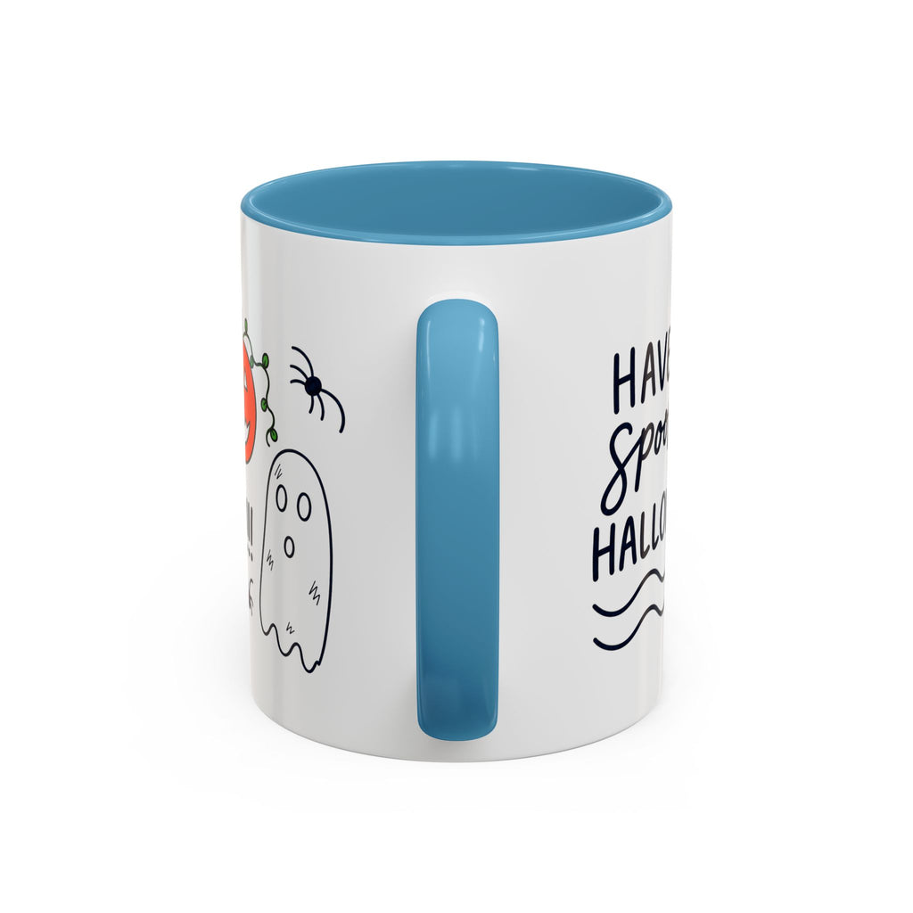 Hand-Drawn Spooky Halloween spiders ghost pumpkin Mug | Accent Coffee Mug 11oz 15oz