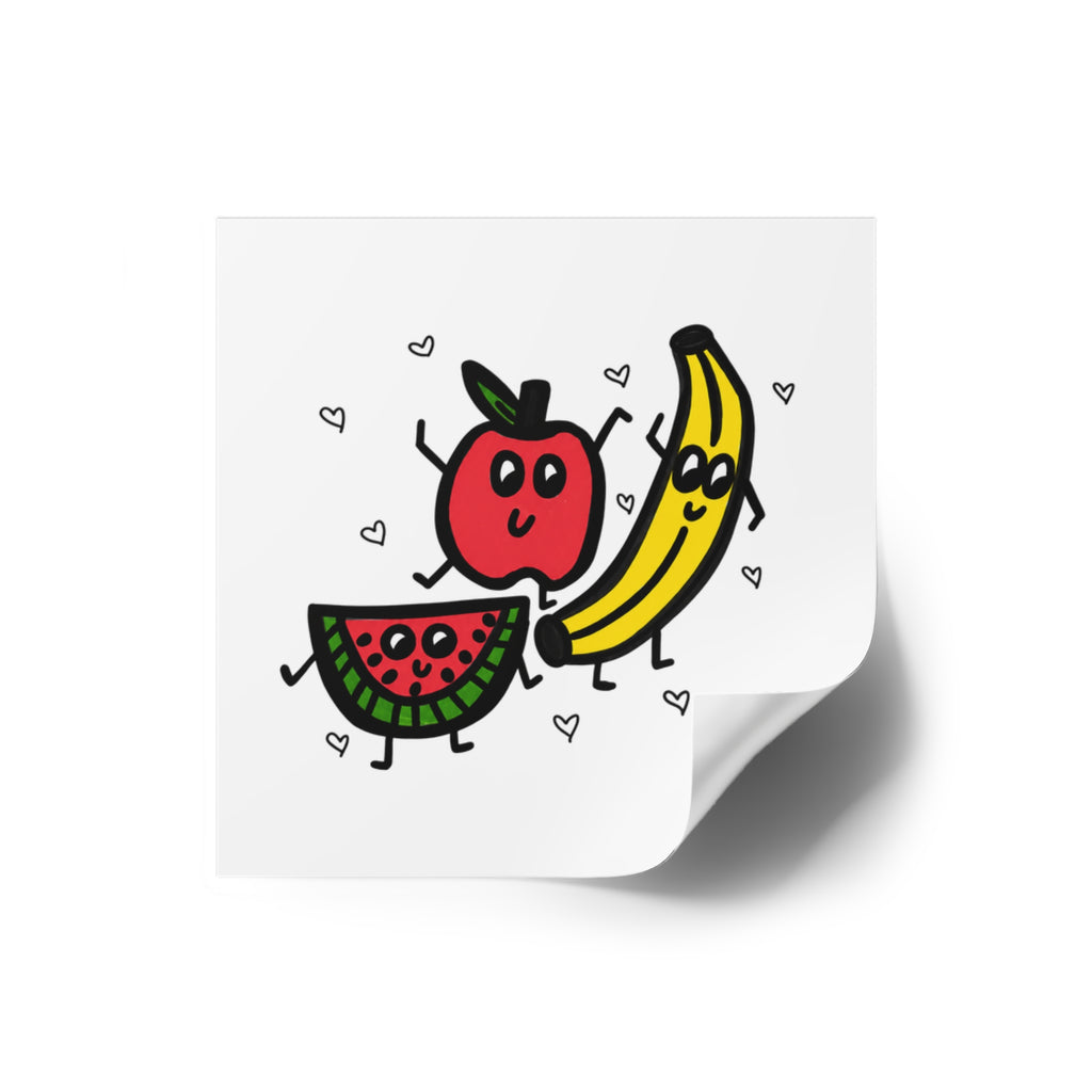 Cute Fruit Sticker, Hand Drawn Fruit Trio Sticker, Whimsical Food Vinyl Sticker, Cute Planner Decal