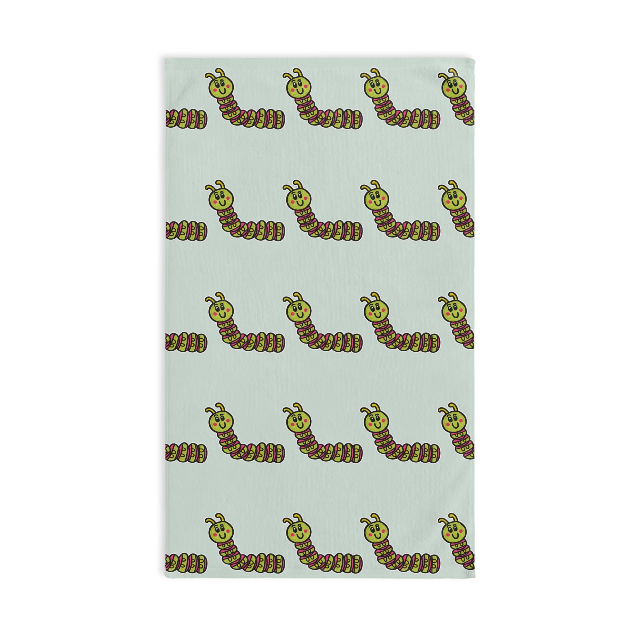 Hand-Drawn Cute Cartoon Caterpillar Hand Towel | Repeat Pattern