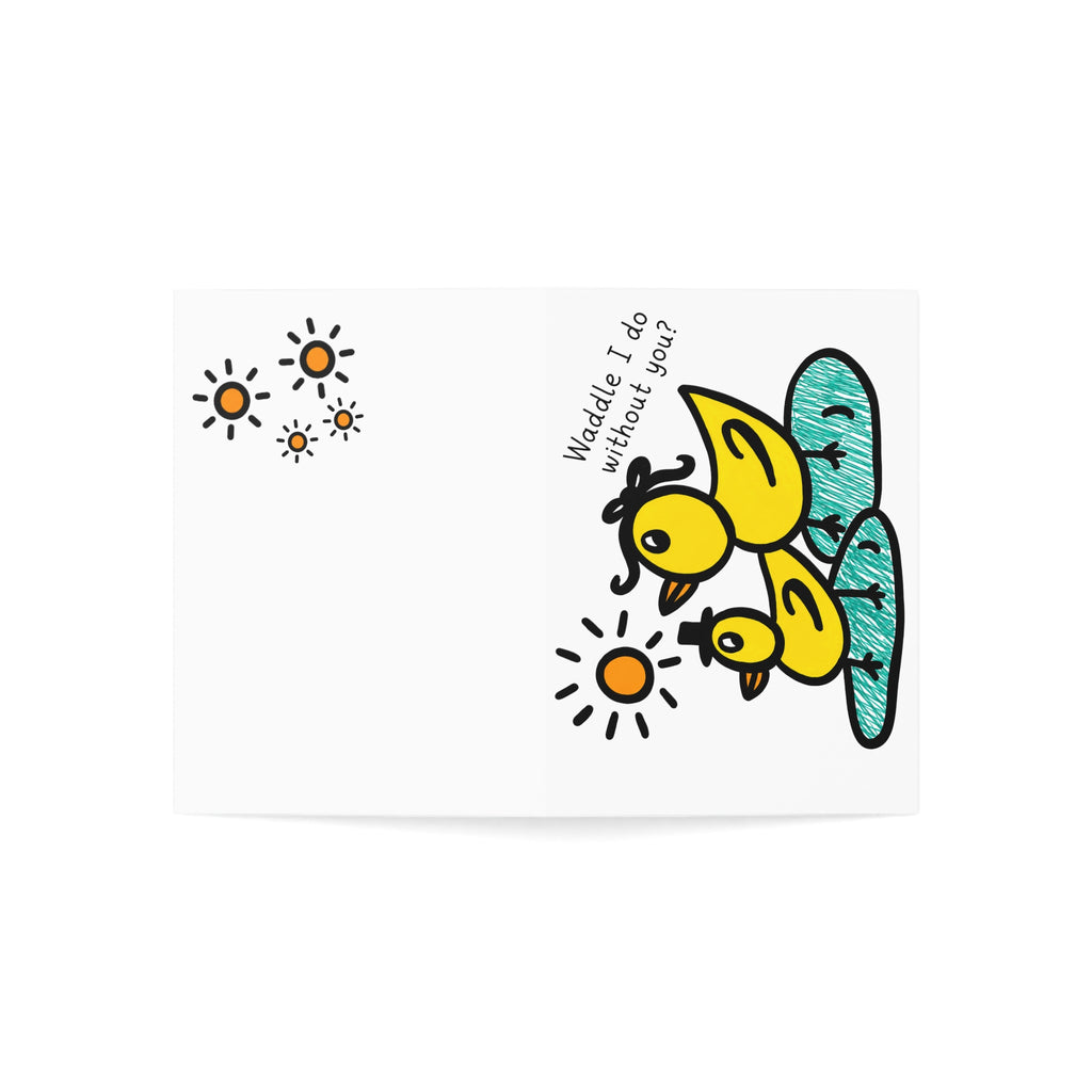 Cute Duck Love Card, Waddle I Do Without You Card, Hand Drawn Anniversary Card, Whimsical Romantic Greeting Card