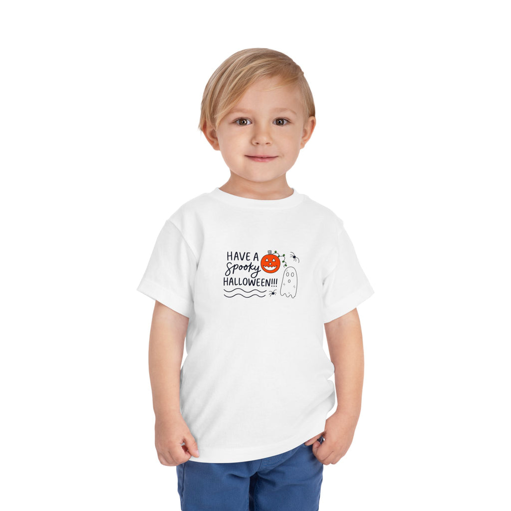 Hand-Drawn Have a Spooky Halloween ghost pumpkin graphic Toddler Tee | Halloween kids shirt